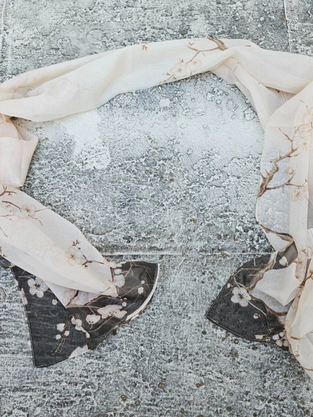 Women Scarf Long Chiffon Blossom Oriental Light Weight Long Scarf New - Picture 2 of 8